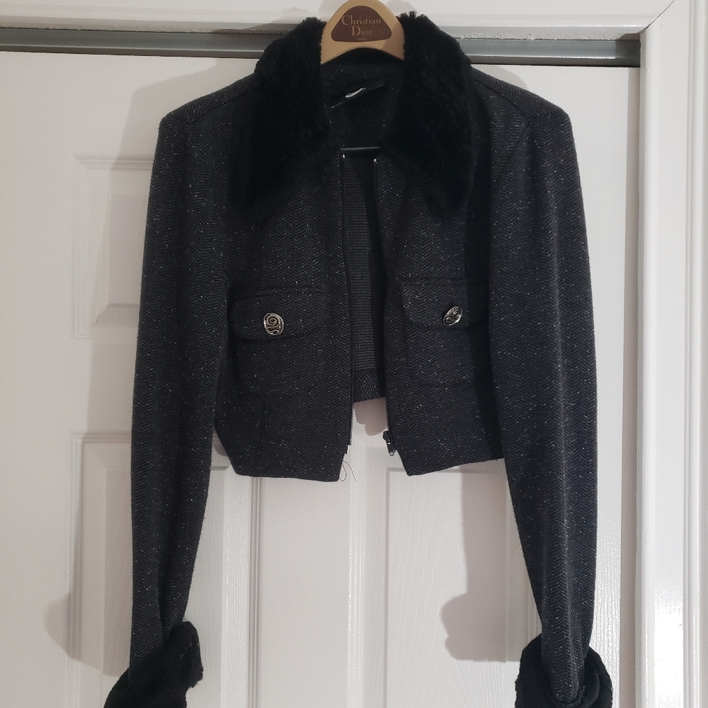 Farouche By Lori Weidner Women's Black Cropped Jacket